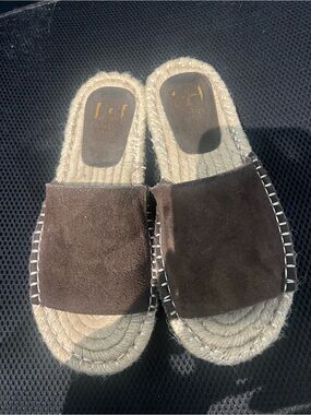 Haute Hippie brown suede Rope Slide Sandals sz 7.5